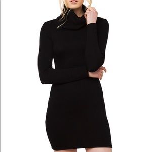 Akira Zip Neck Textured Dress
